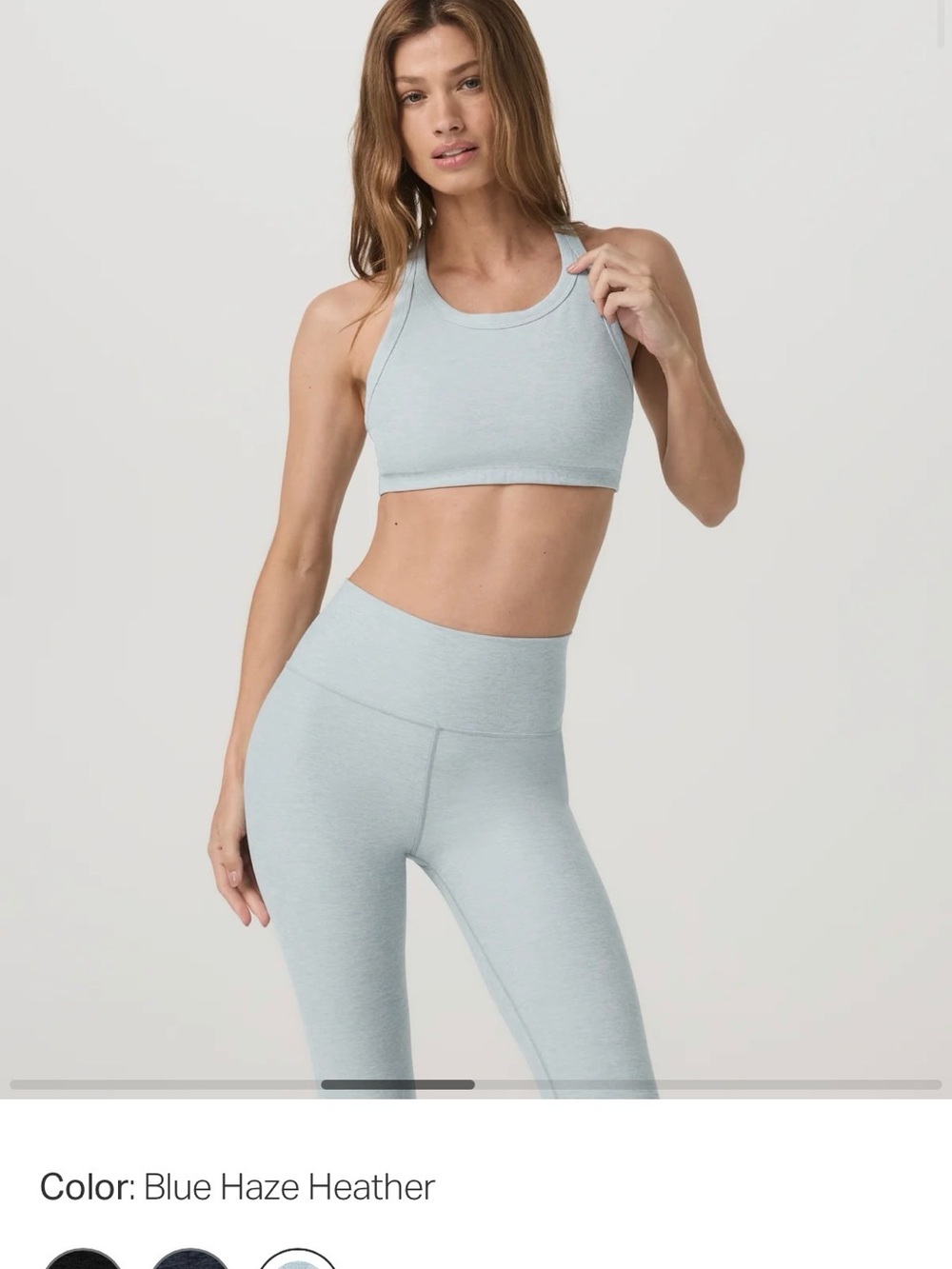 Vuori Clean Elevation Set in Blue Haze size Small; leggings are size small short